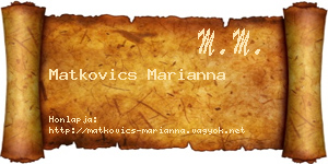 Matkovics Marianna névjegykártya